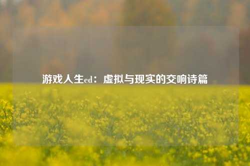 游戏人生ed：虚拟与现实的交响诗篇
