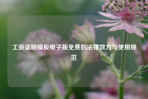 工资证明模板电子版免费的法律效力与使用规范