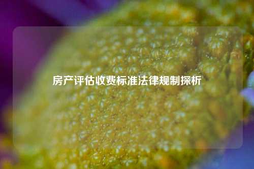 房产评估收费标准法律规制探析