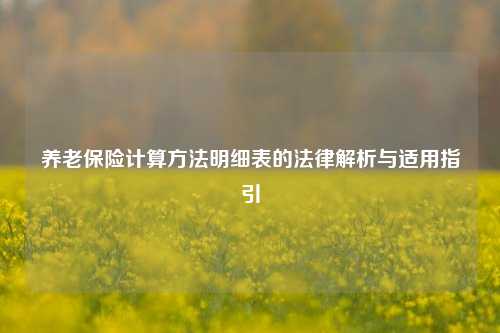 养老保险计算方法明细表的法律解析与适用指引